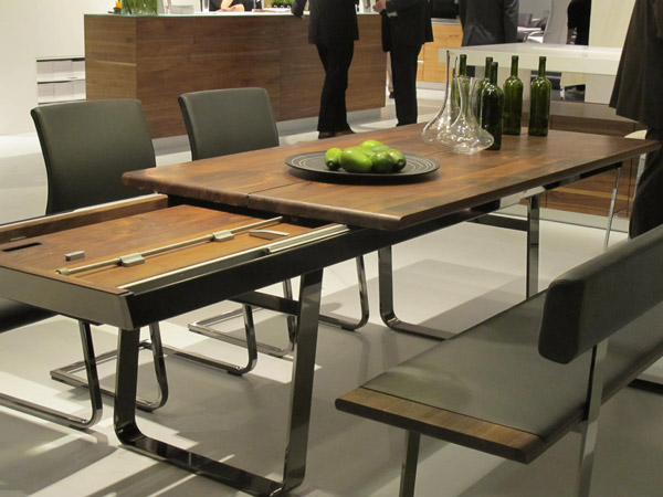 Table Nox noyer avec allonge de 1200 mm