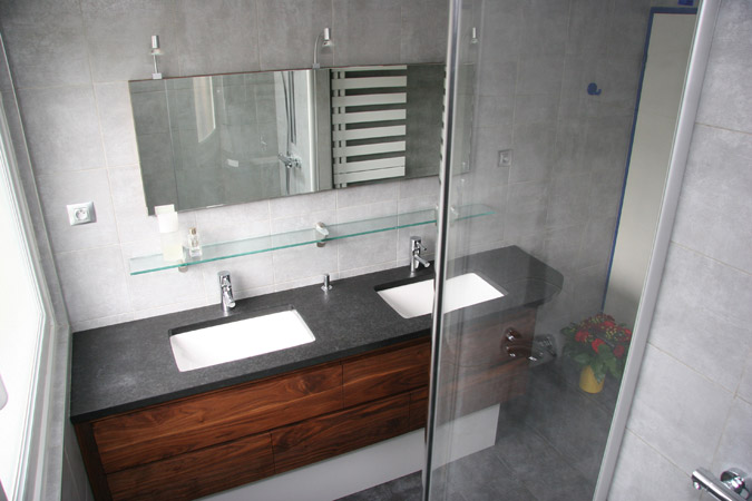 meuble salle de bain noyer